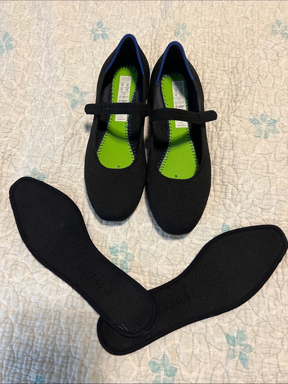 Rothy's Size 6 Black Mary Jane Knit Flats